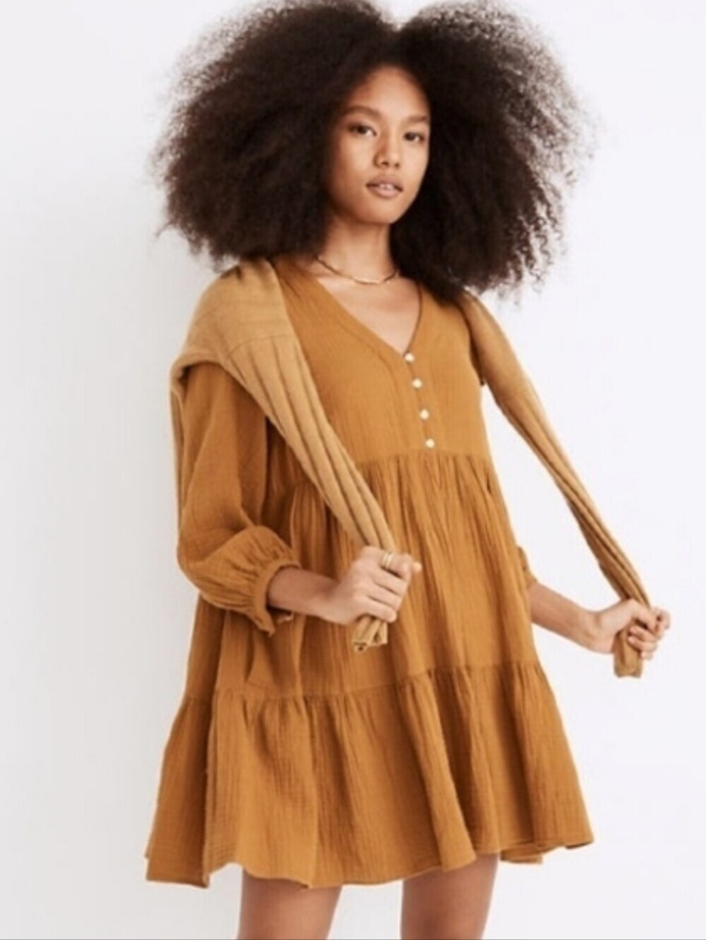 Madewell Lightspun Colette Mini Dress 10 Antique Gold The Perfect Fall Dress!